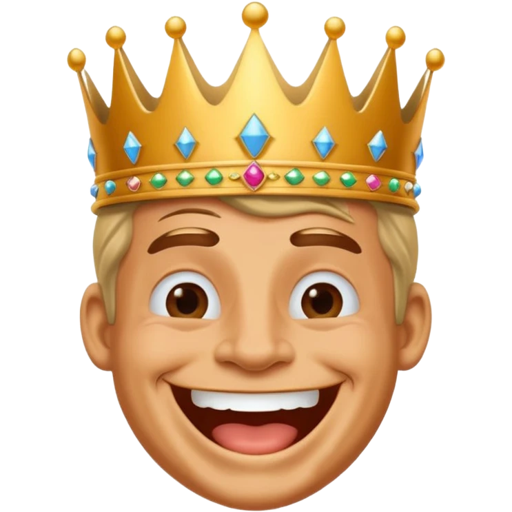 Laughing king with crown emoji