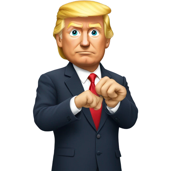 Trump holding up his ring finger emoji