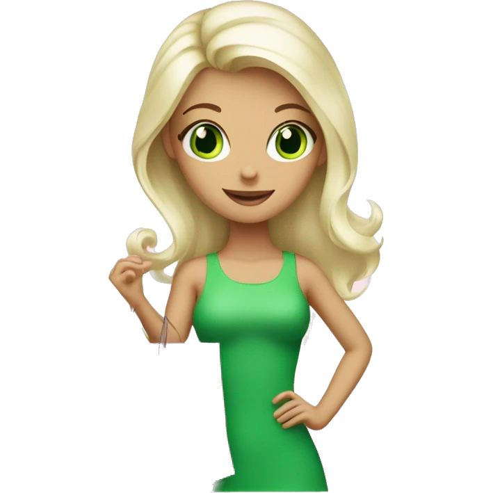 cute platinum blonde with green eyes surrounded by pink shopping bags emoji