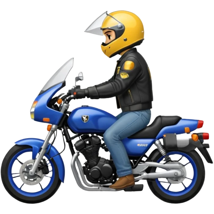 Man riding yamaha suzuki fiero motorcycles  emoji