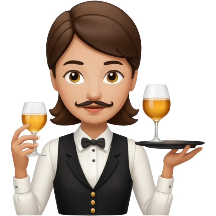 mustached waiter woman emoji