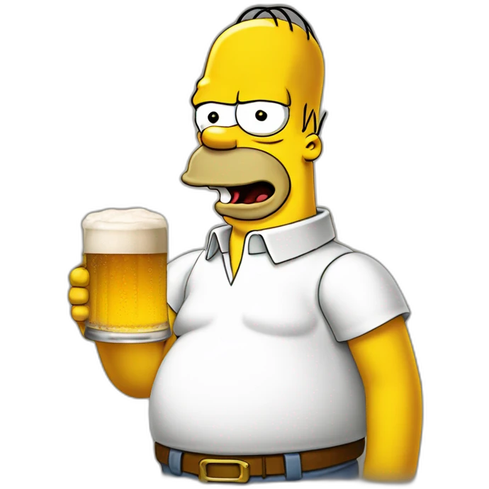 Homer simpson with beer  emoji