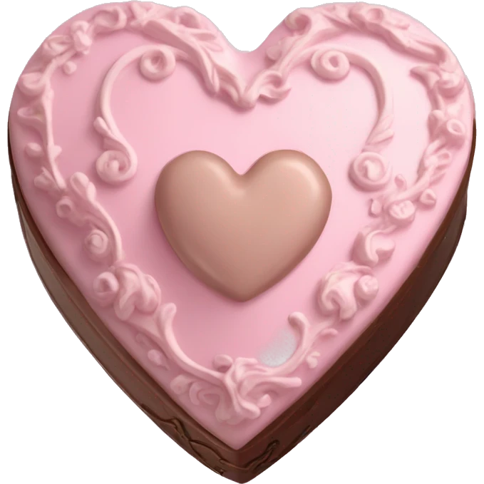 Pale pink Rococo heart chocolate box emoji