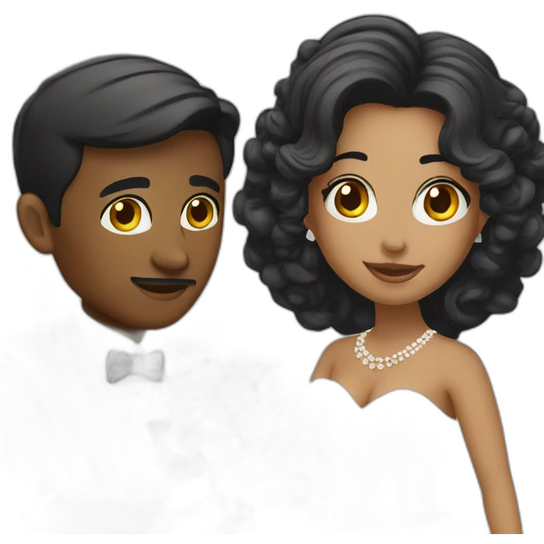 latina bride black groom emoji