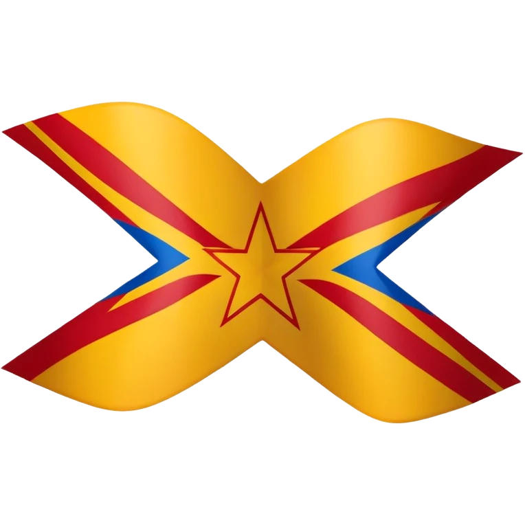 stylized Catalonian estelada flag emoji with vibrant red and yellow stripes, prominent blue triangle, white five-pointed star emoji