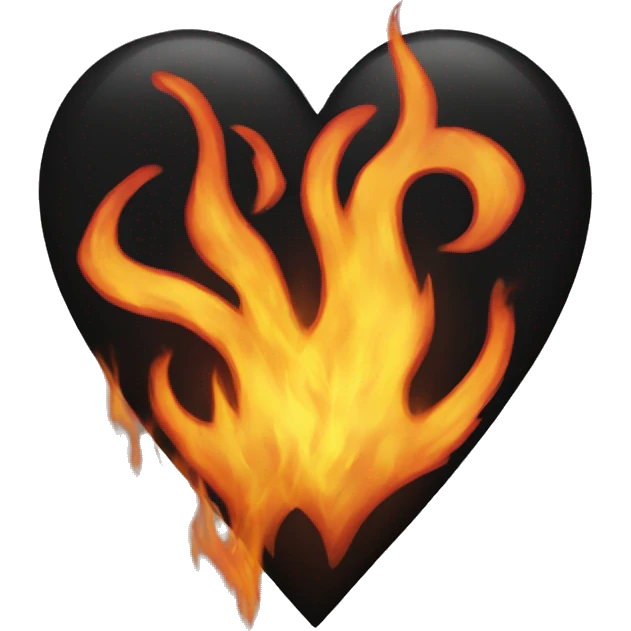 Black heart on fire emoji