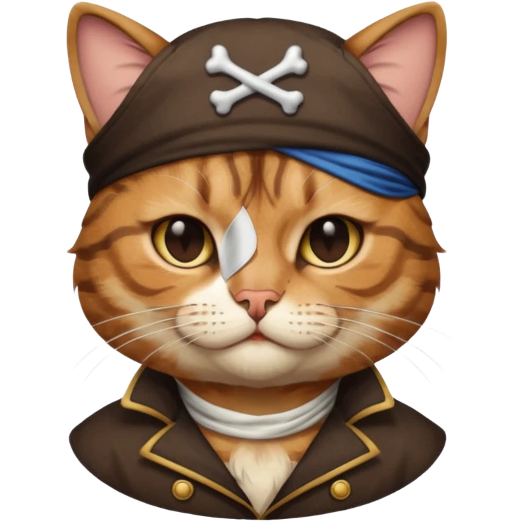 pirate cat with one closed eye emoji