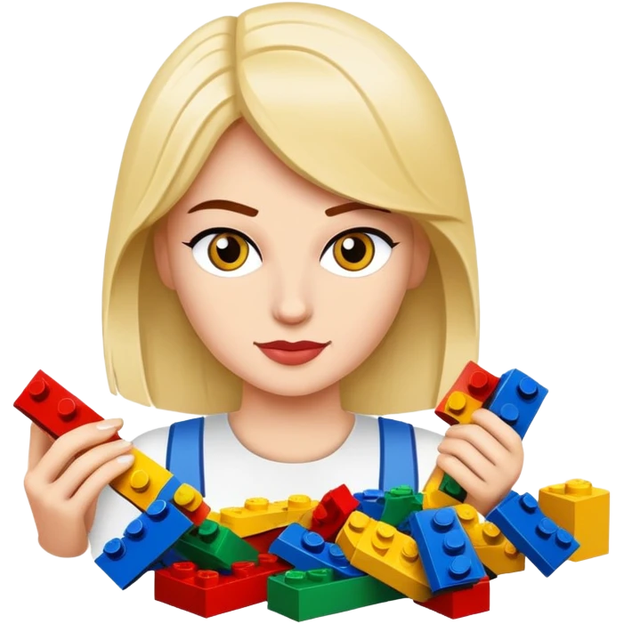 Kat die LEGO bouwt emoji