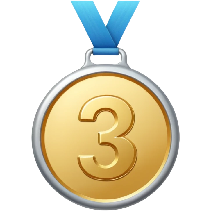 Медаль за 3 место просто цифра 3 без узоров emoji