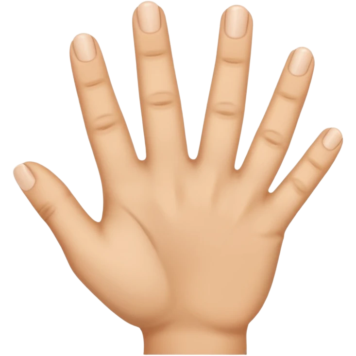 Una mano abierta menos el dedo anular y el pulgar emoji