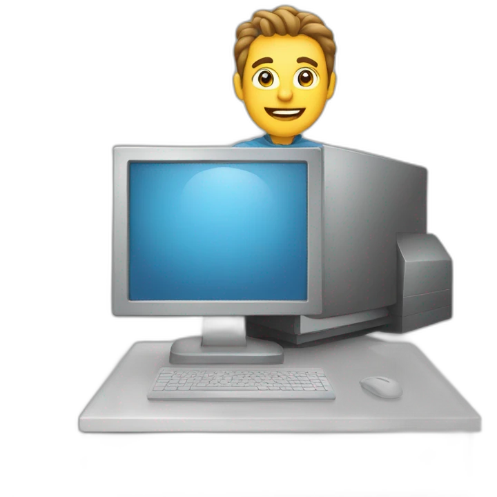 software developer hamstet on computer emoji