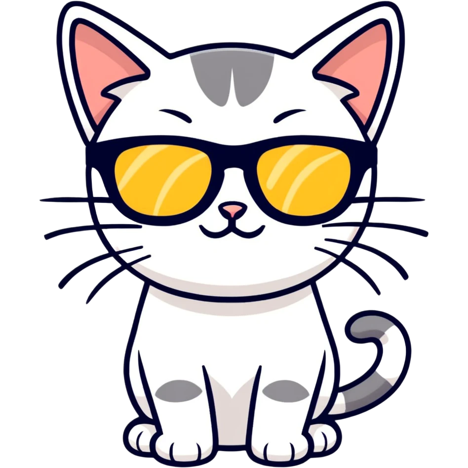Cat with sunglasses emoji