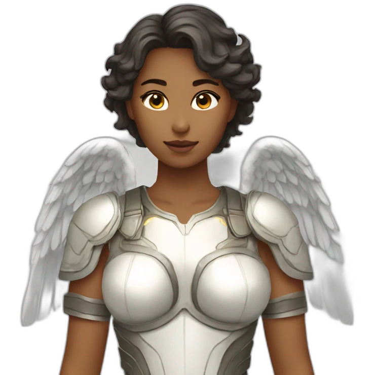 Female angel halo wings armor emoji