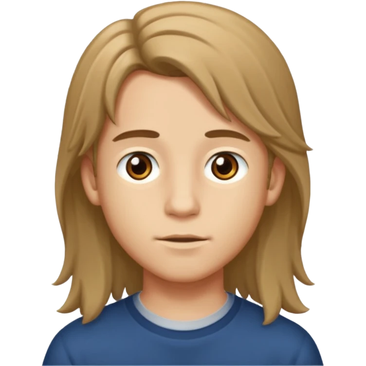 Niño con pelo largo emoji