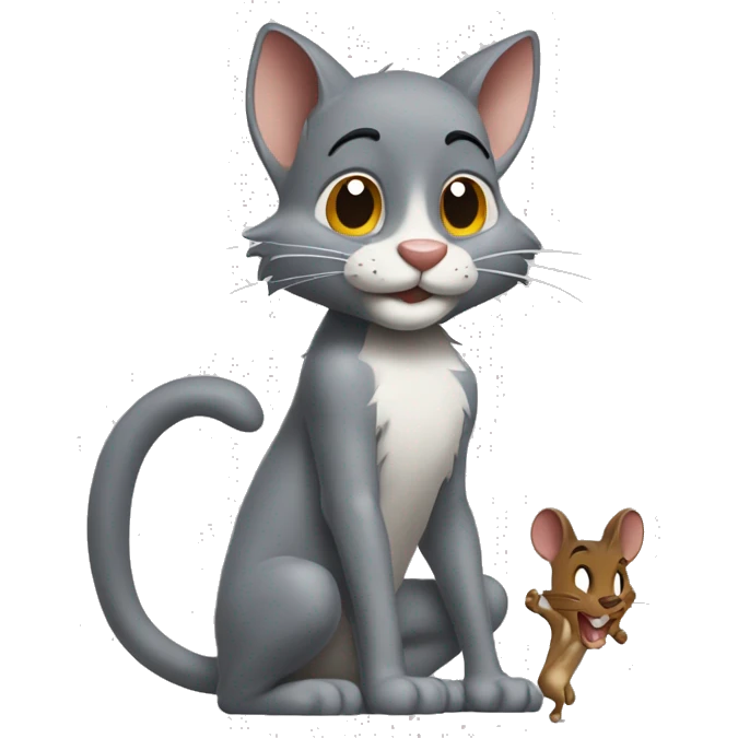 Tom et Jerry qui font un câlin emoji