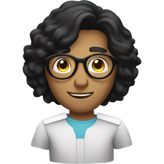 long black hair guy with circle eyewear emoji