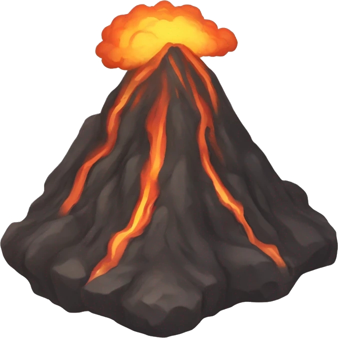 awakened volcano, ashes, fire
 emoji