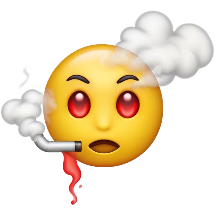 emoji with red eyes blowing smoke  emoji