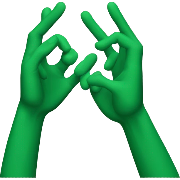 green raised hands emoji
