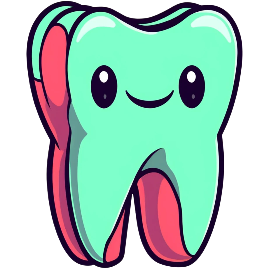 colorful dental health app icons, tooth application in multiple colors emoji