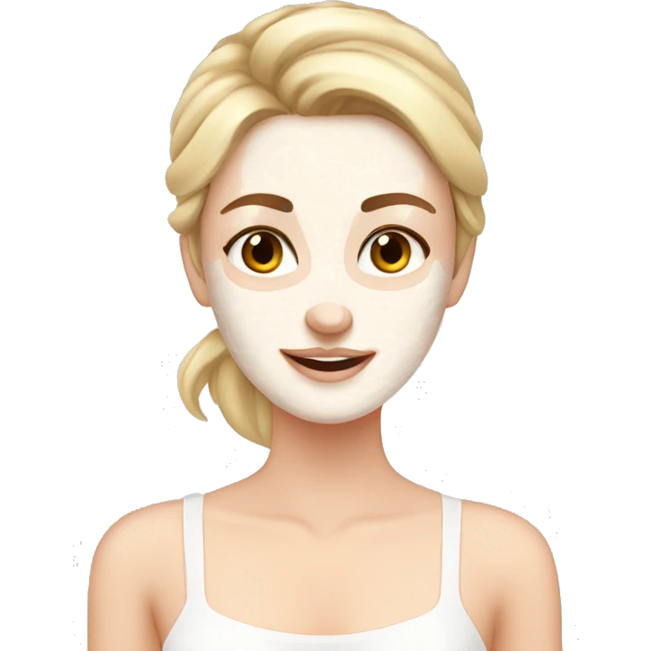 White girl doing skin care emoji
