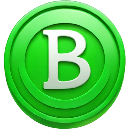 Green coin with letter B on it emoji