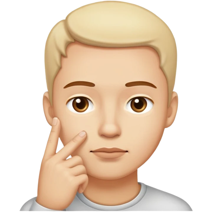 person tapping finger on chin thinking emoji