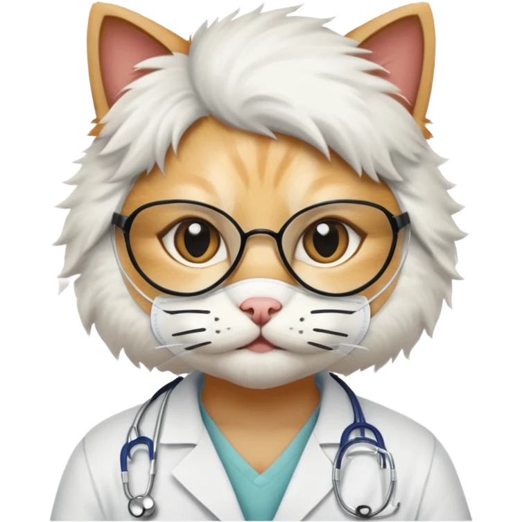 doctor cat, surgical mask emoji