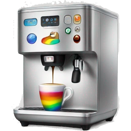 Rainbow coffee machine  emoji