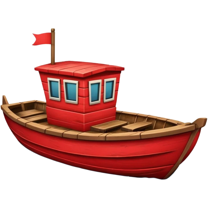 red boat in cartoon  emoji