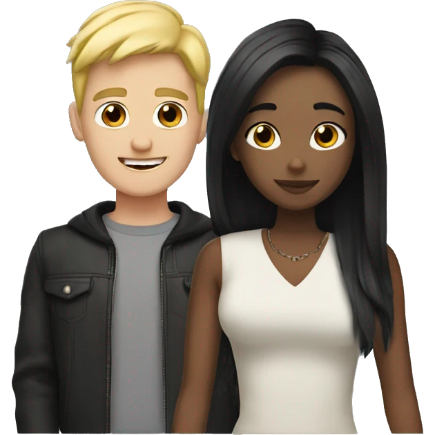 couple with blond girl and a white gay with black hair  emoji