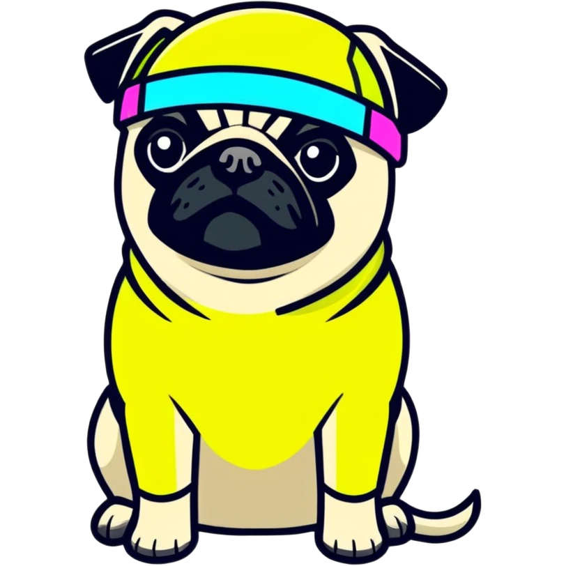 A cyberpunk pug emoji
