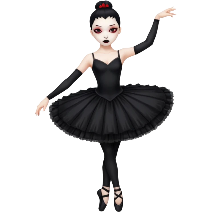 A pretty and beautiful gothic ballet emoji with a full body and bloody pose emoji