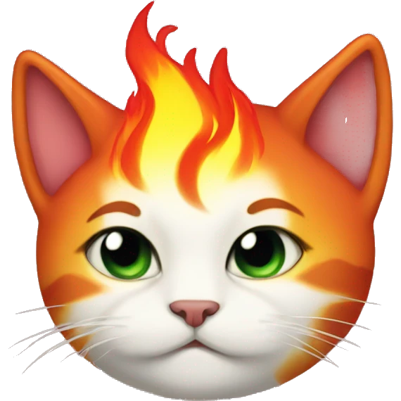 Fire cat love emoji