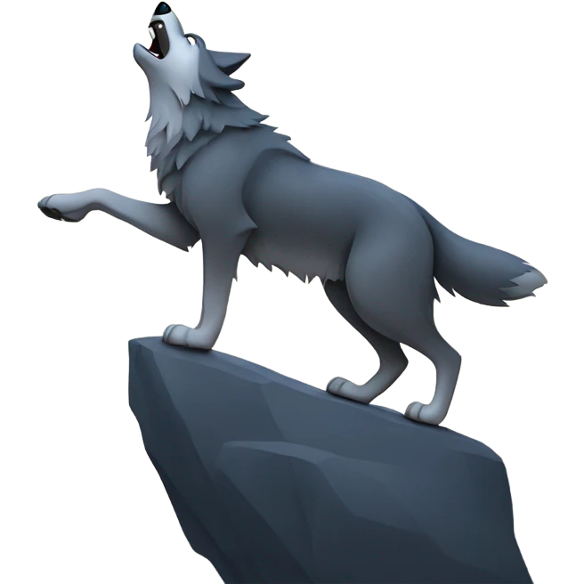 Wolf howling at moon emoji