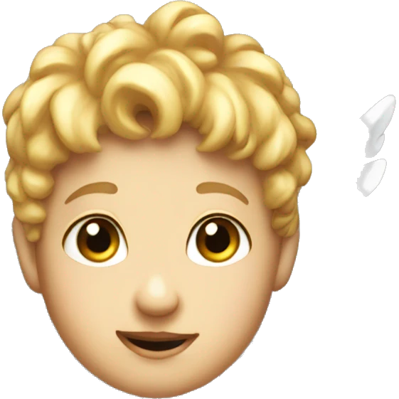 Cherub face and wings emoji