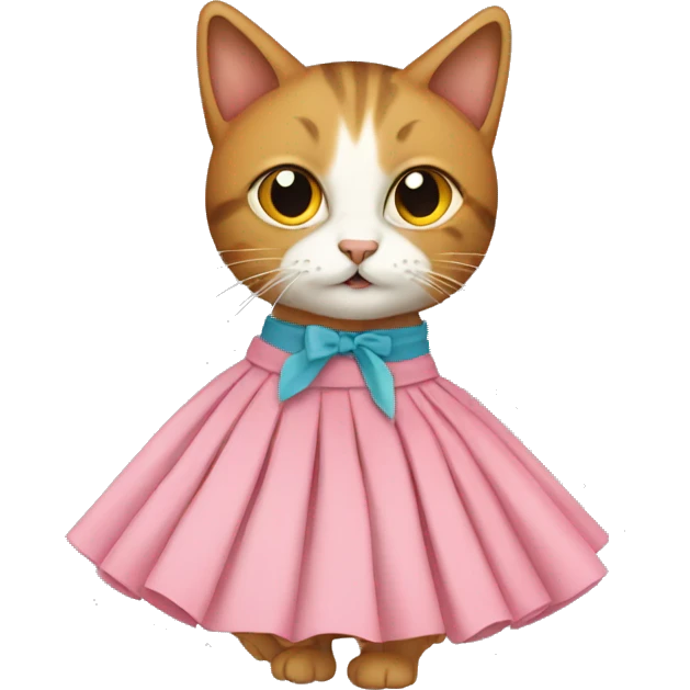 Cat and skirt emoji