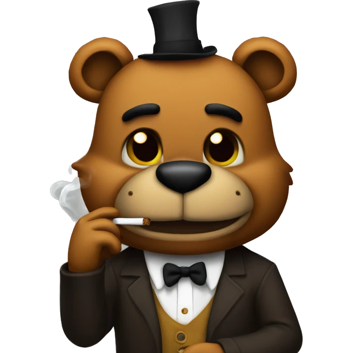 Feddy fazbear sadly smoking a cigarette  emoji
