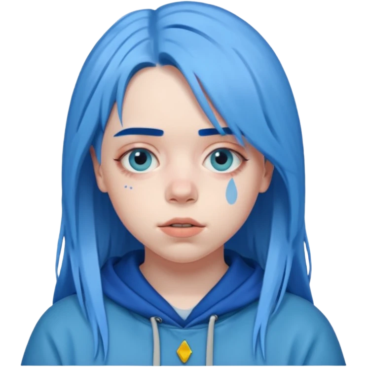 Je veux le bonhomme de Billie eilish en bleue emoji