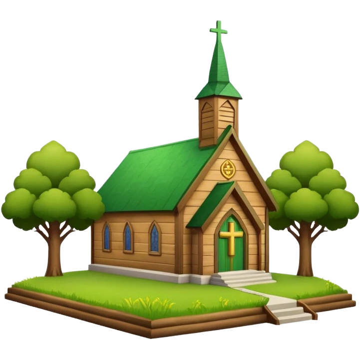 2d simple Green church emoji