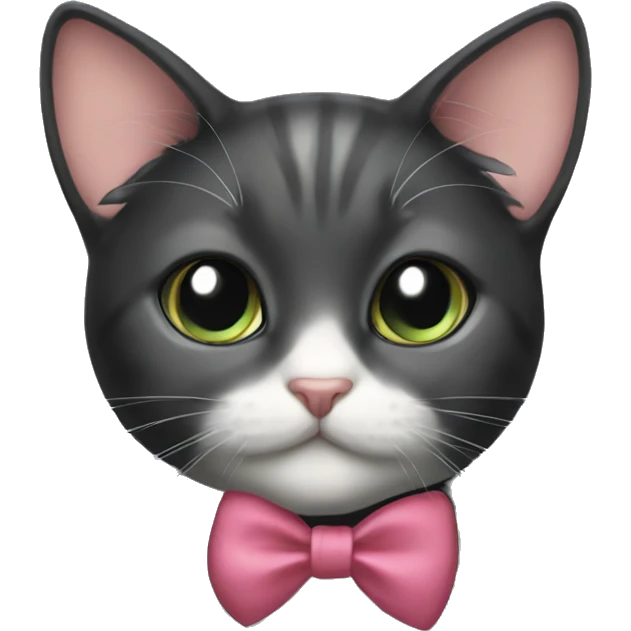 Cute cat with a bow make cat black emoji