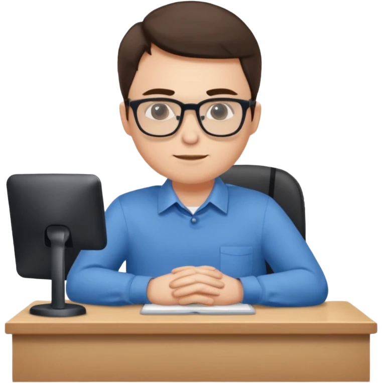 employee sitting at a desk full body emoji