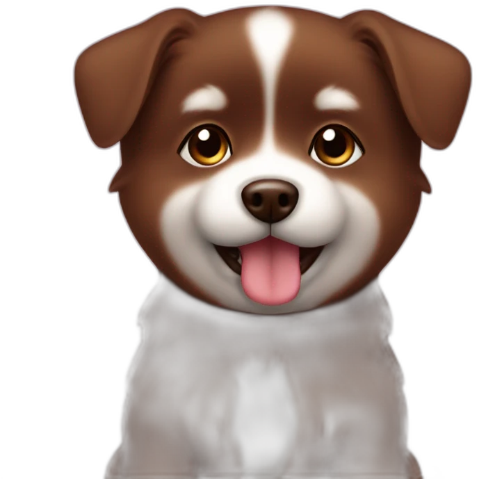 Spitz dog baby full face chocolate brown dog  emoji