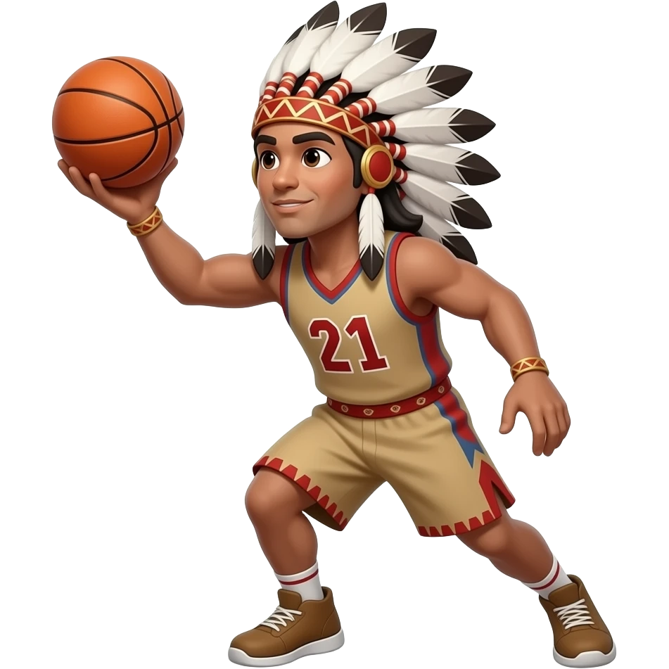 Indian chief playing basketball emoji