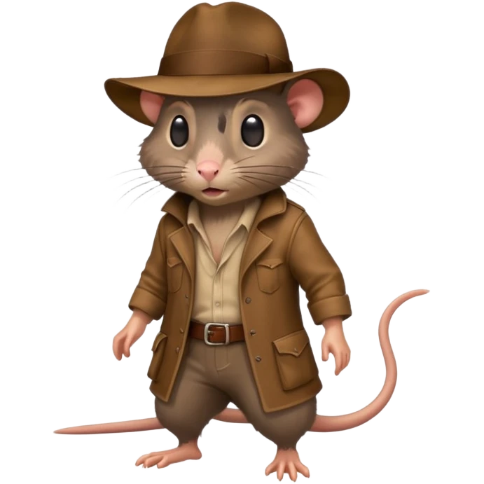 🐀 full body rat wearing Indiana jones hat emoji