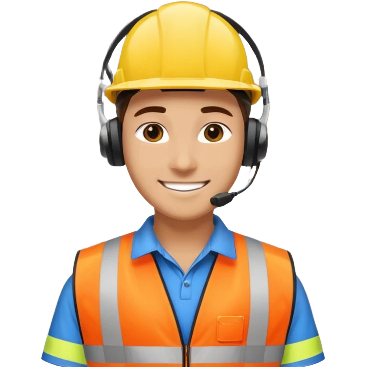 create a realistic emoji shwoing logistic worker whos in charge of the operation emoji