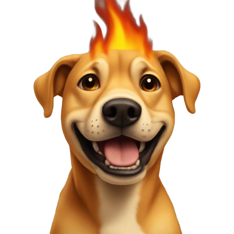 This is Fine meme dog on fire emoji