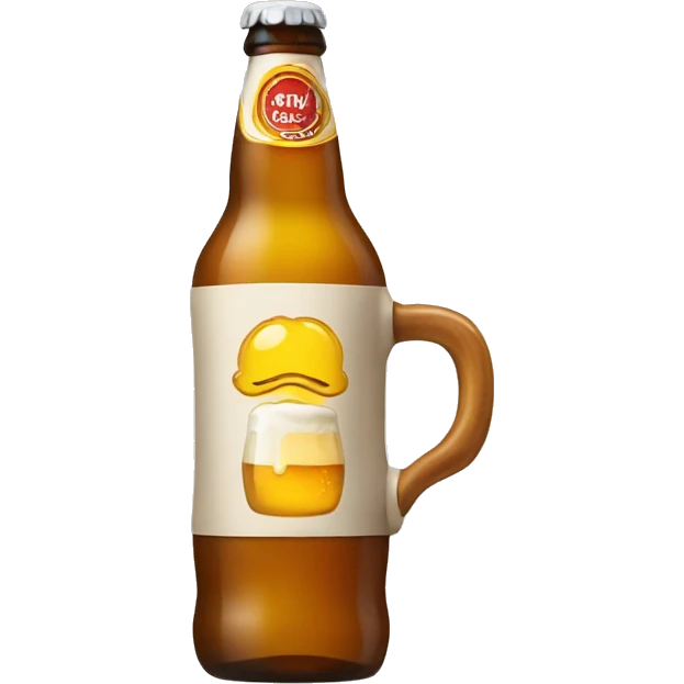 an emoji drinking a bottle of beer emoji