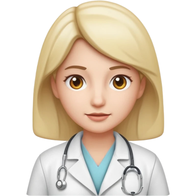  Depict a nurse in a white coat, with a light expression and the soft detail typical of modern emojis. The scene should have a clean look, with subtle shadows and smooth outlines, maintaining the 3D cartoon style used in iOS emojis. Keep it consistent with the emoji style. emoji