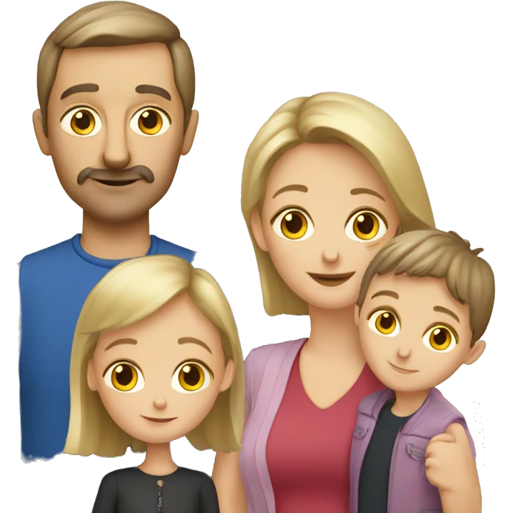 french-russian parents with two children emoji